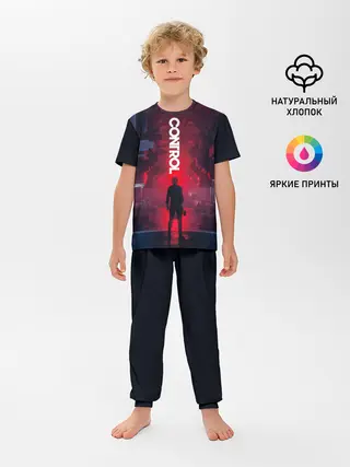 Детская пижама с брюками / Control лого над Героиней