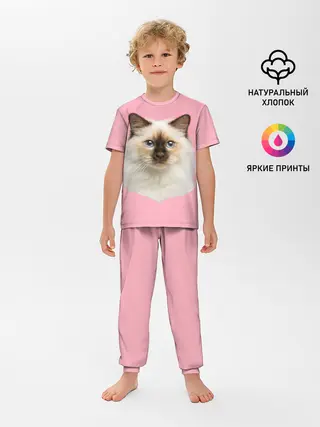 Детская пижама с брюками / Пушистый кот