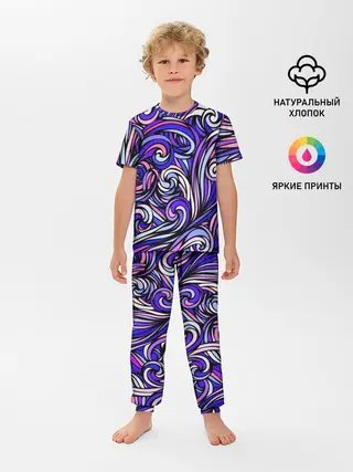Детская пижама с брюками / Волны