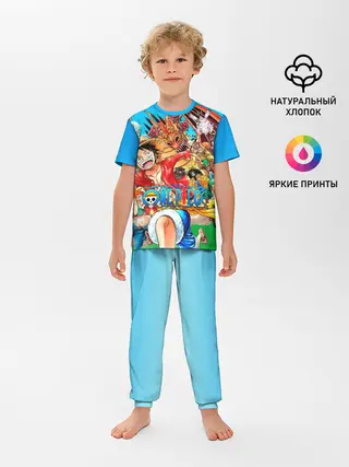 Детская пижама с брюками / куча мала One Piece