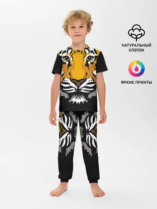 Детская пижама с брюками / Суровый взгляд тигра