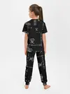 Детская пижама с брюками / Черно-белый паттерн с иероглифами
