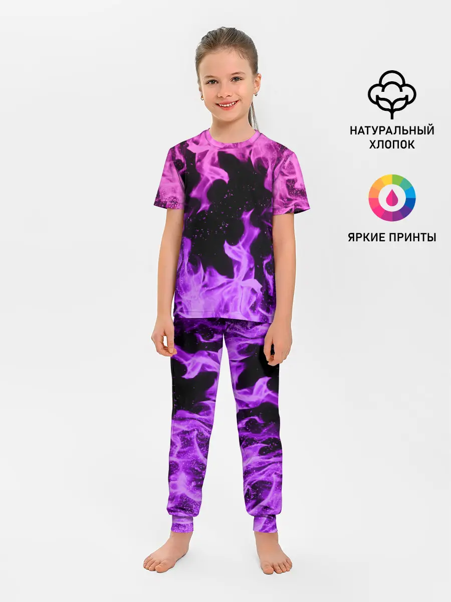 Детская пижама с брюками / ЦВЕТНОЙ ОГОНЬ | NEON FIRE