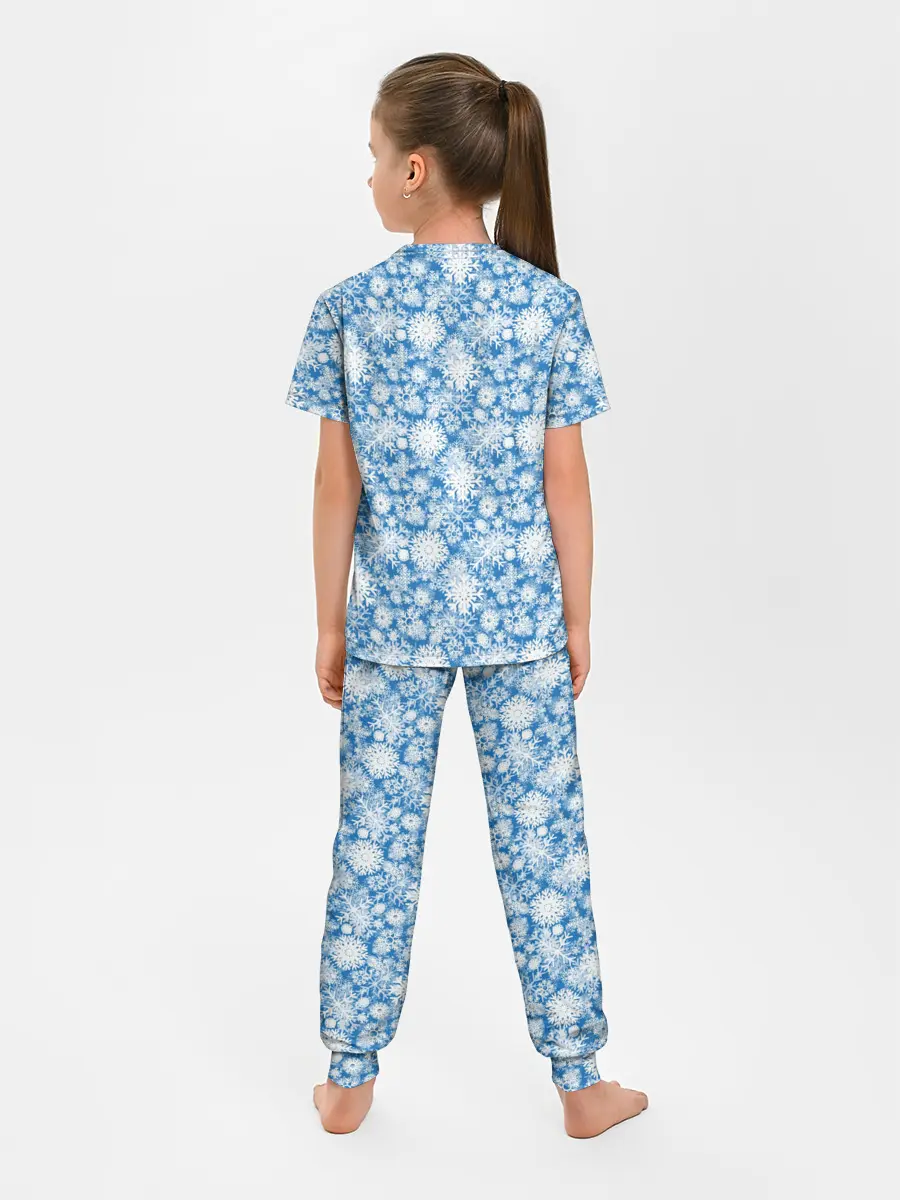Детская пижама с брюками / Узоры Снежных Хлопьев