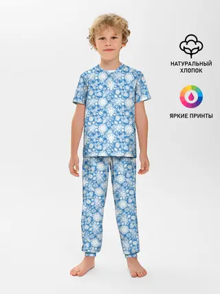 Детская пижама с брюками / Узоры Снежных Хлопьев