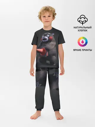 Детская пижама с брюками / Kumamon прикрылся