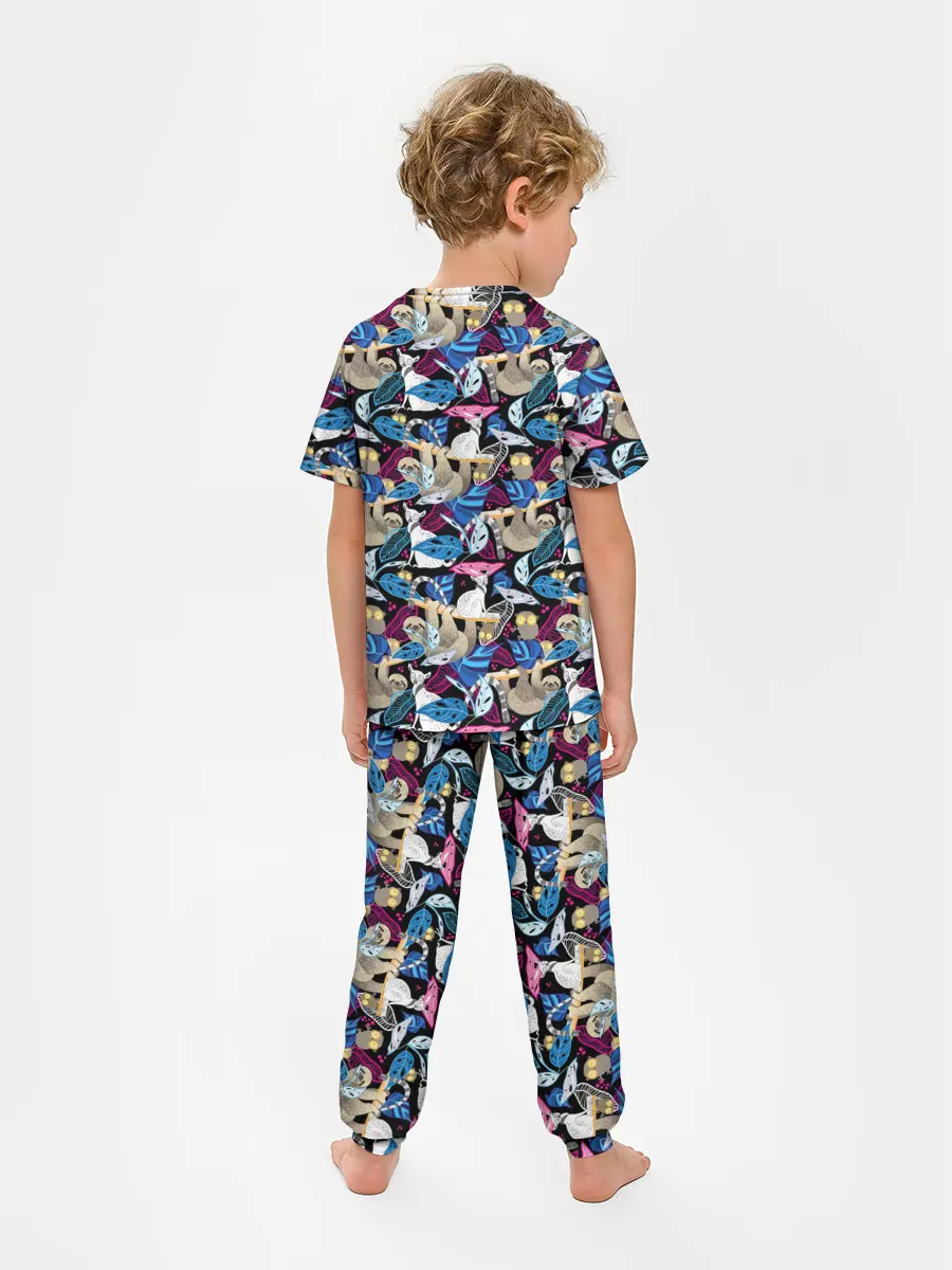 Детская пижама с брюками / Ленивцы и Лемуры