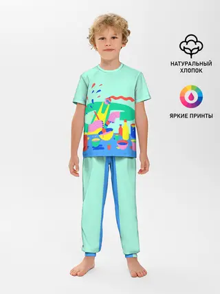 Детская пижама с брюками / готовка