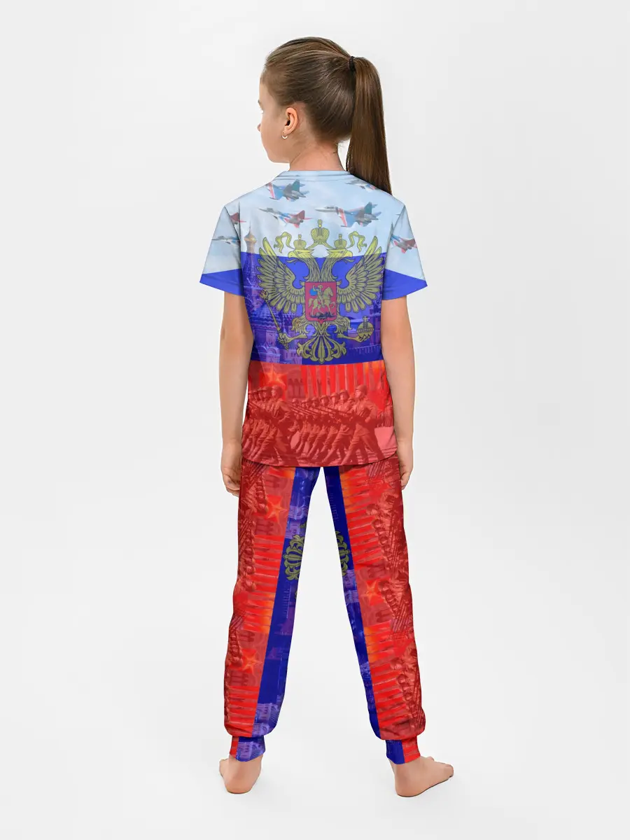 Детская пижама с брюками / Русский медведь и герб