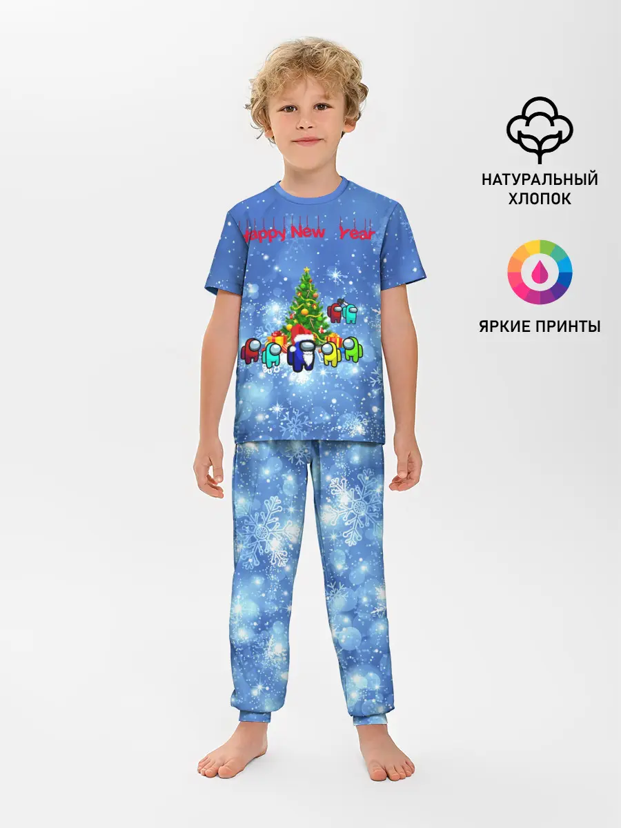 Детская пижама с брюками / Among Us New Year