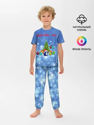 Детская пижама с брюками / Among Us New Year
