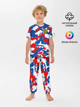 Детская пижама с брюками / Герб РФ Милитари