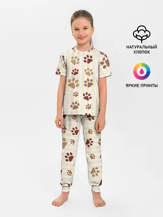 Детская пижама с брюками / Лапки