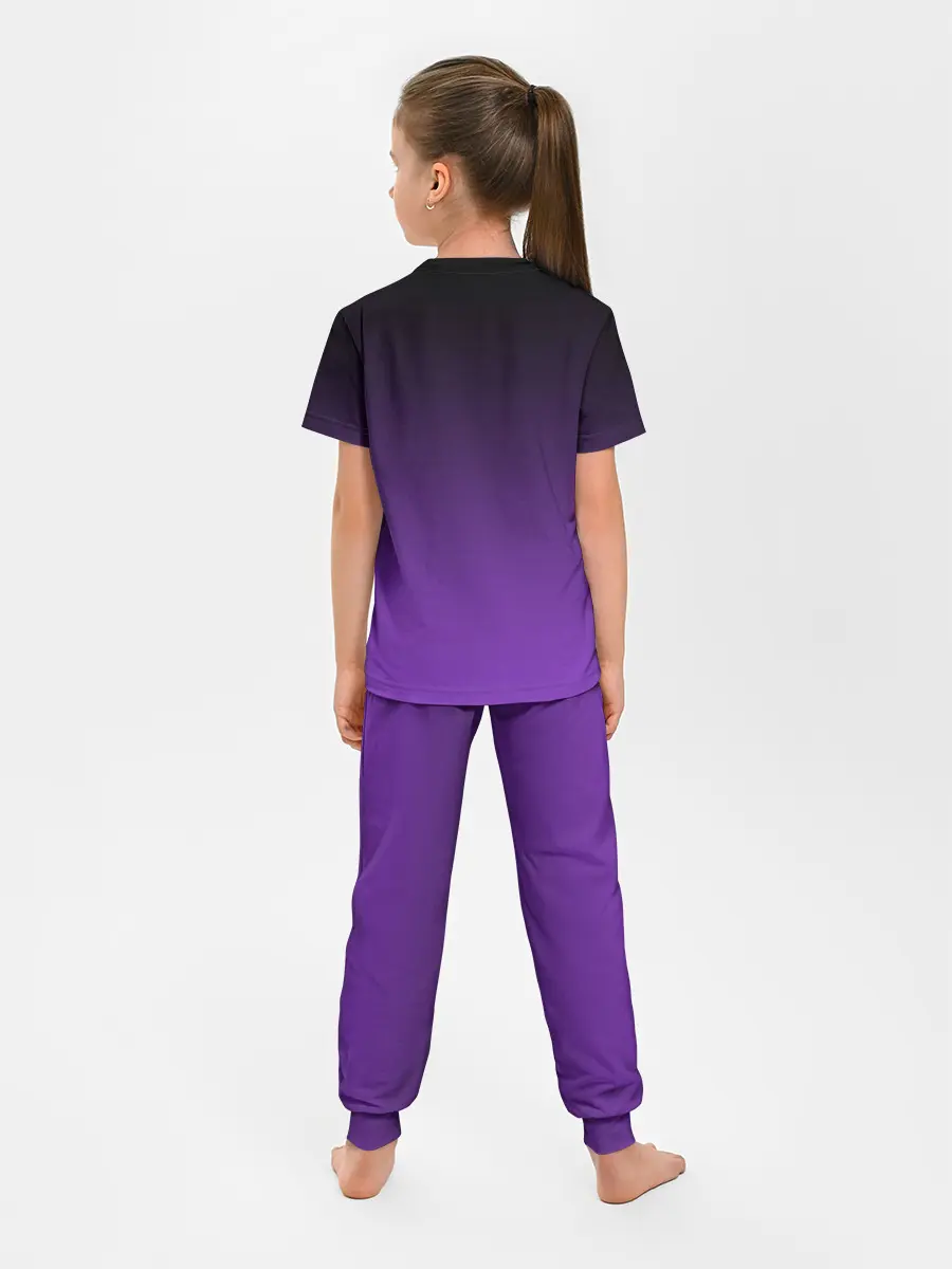 Детская пижама с брюками / Ночной градиент | Фиолетовый