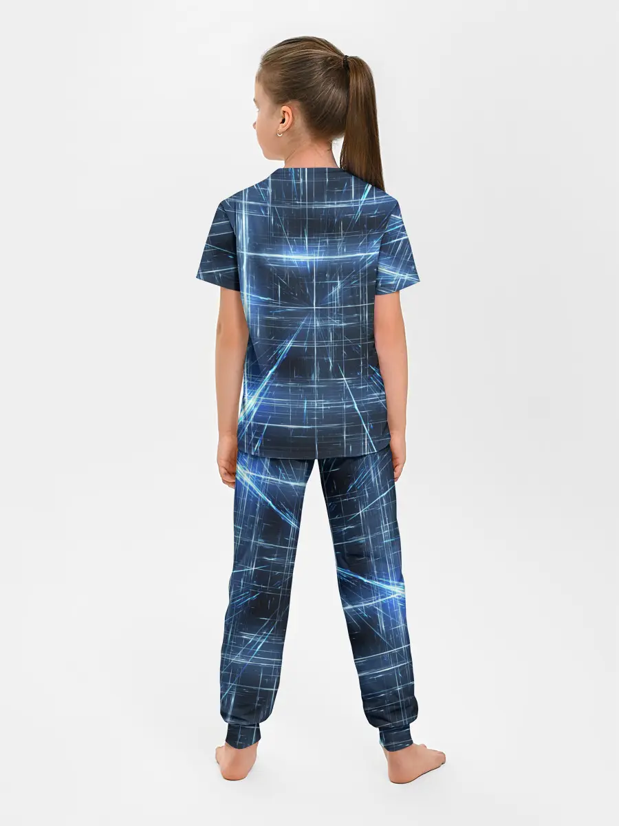 Детская пижама с брюками / Линии неона