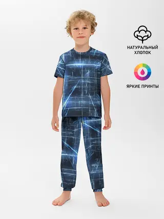 Детская пижама с брюками / Линии неона