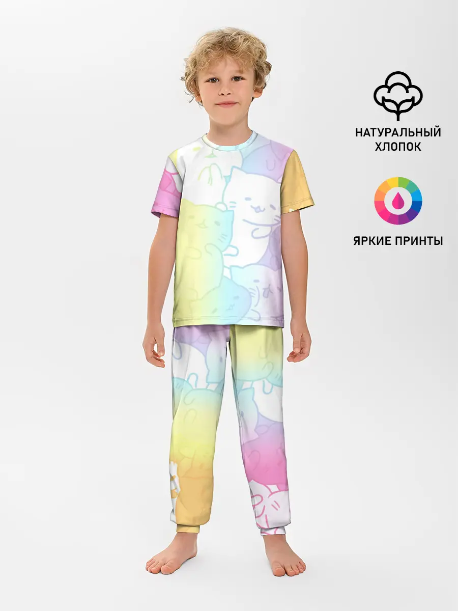 Детская пижама с брюками / Котоколлаж 05