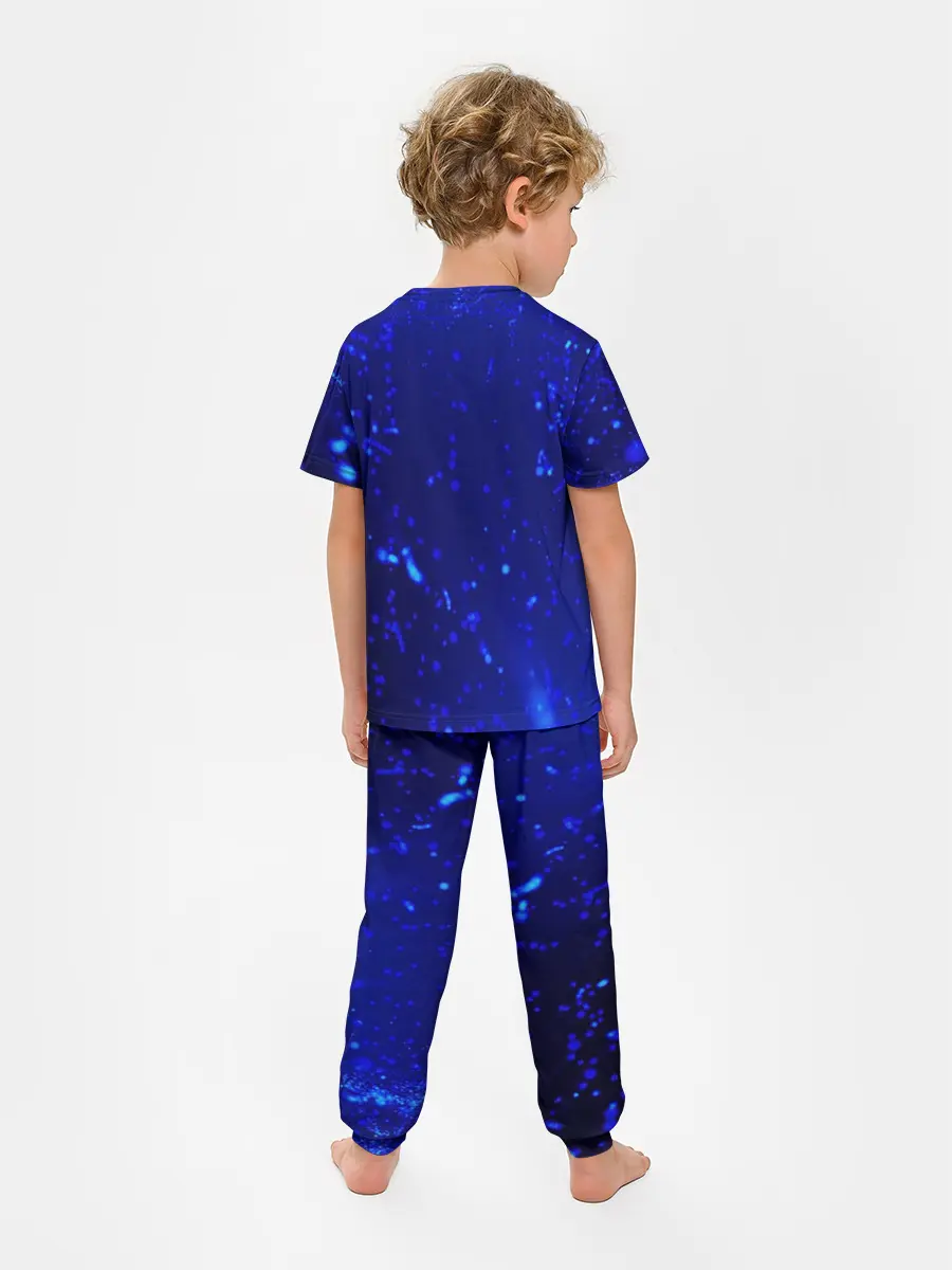 Детская пижама с брюками / Котик под Дождем