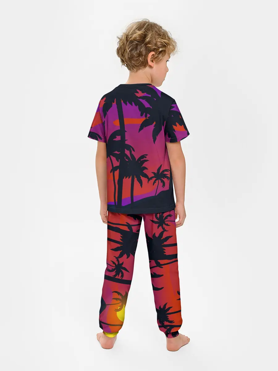 Детская пижама с брюками / Тропический пляж