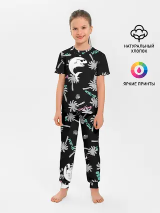 Детская пижама с брюками / Акула и серфинг