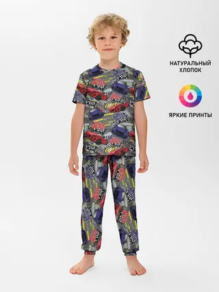 Детская пижама с брюками / Гоночная машина