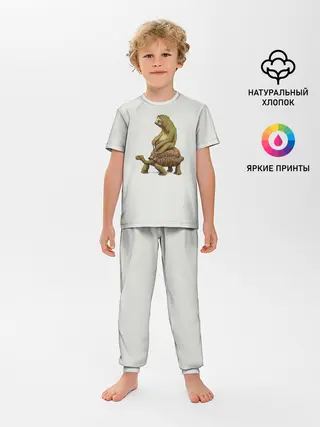 Детская пижама с брюками / Ленивец и Черепаха