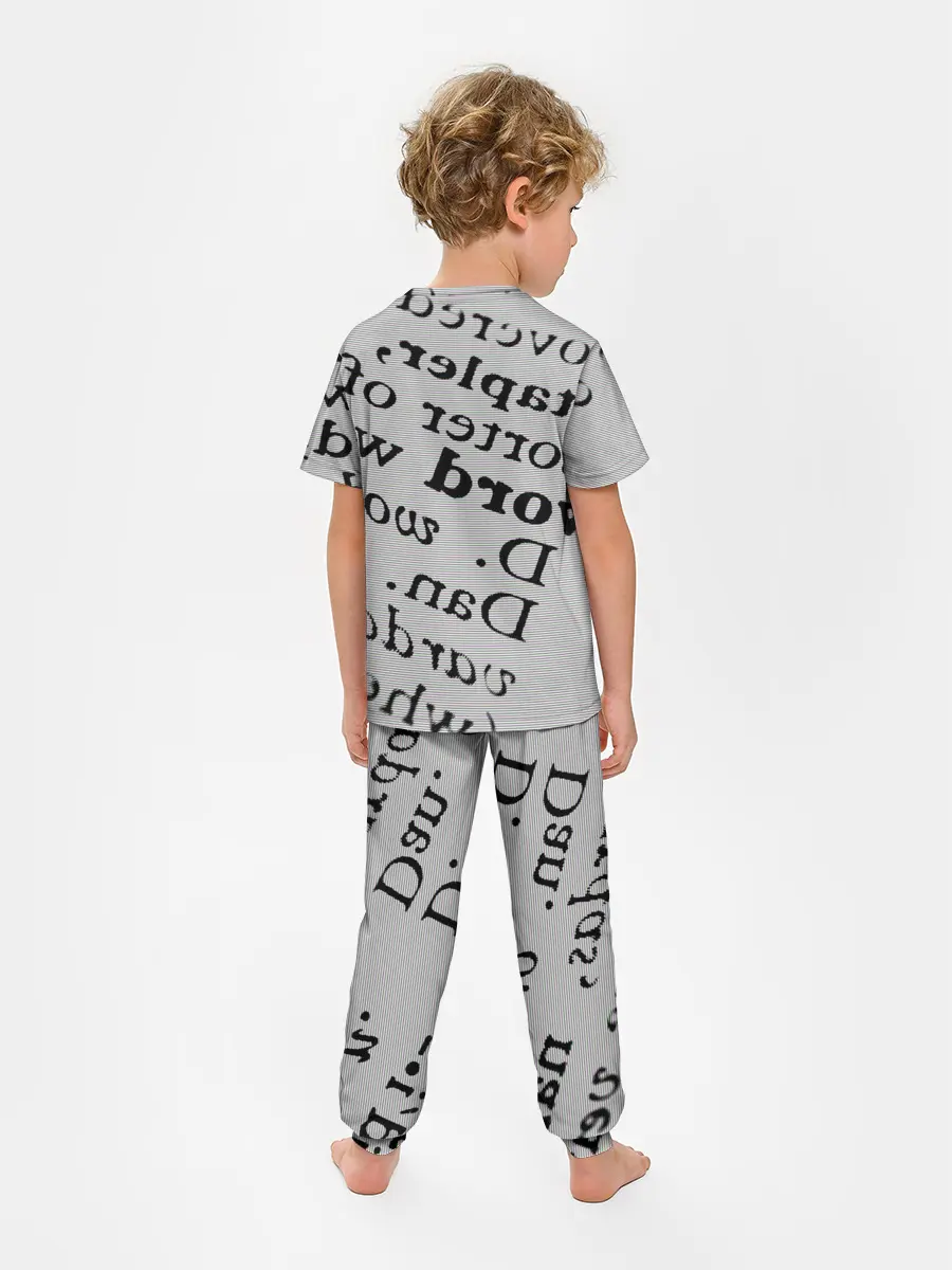 Детская пижама с брюками / Текст из словоря