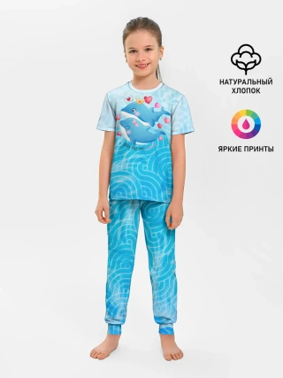 Детская пижама с брюками / Два дельфина