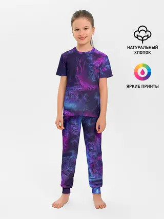 Детская пижама с брюками / Неон