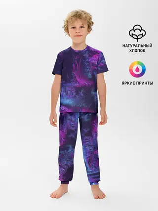 Детская пижама с брюками / Неон