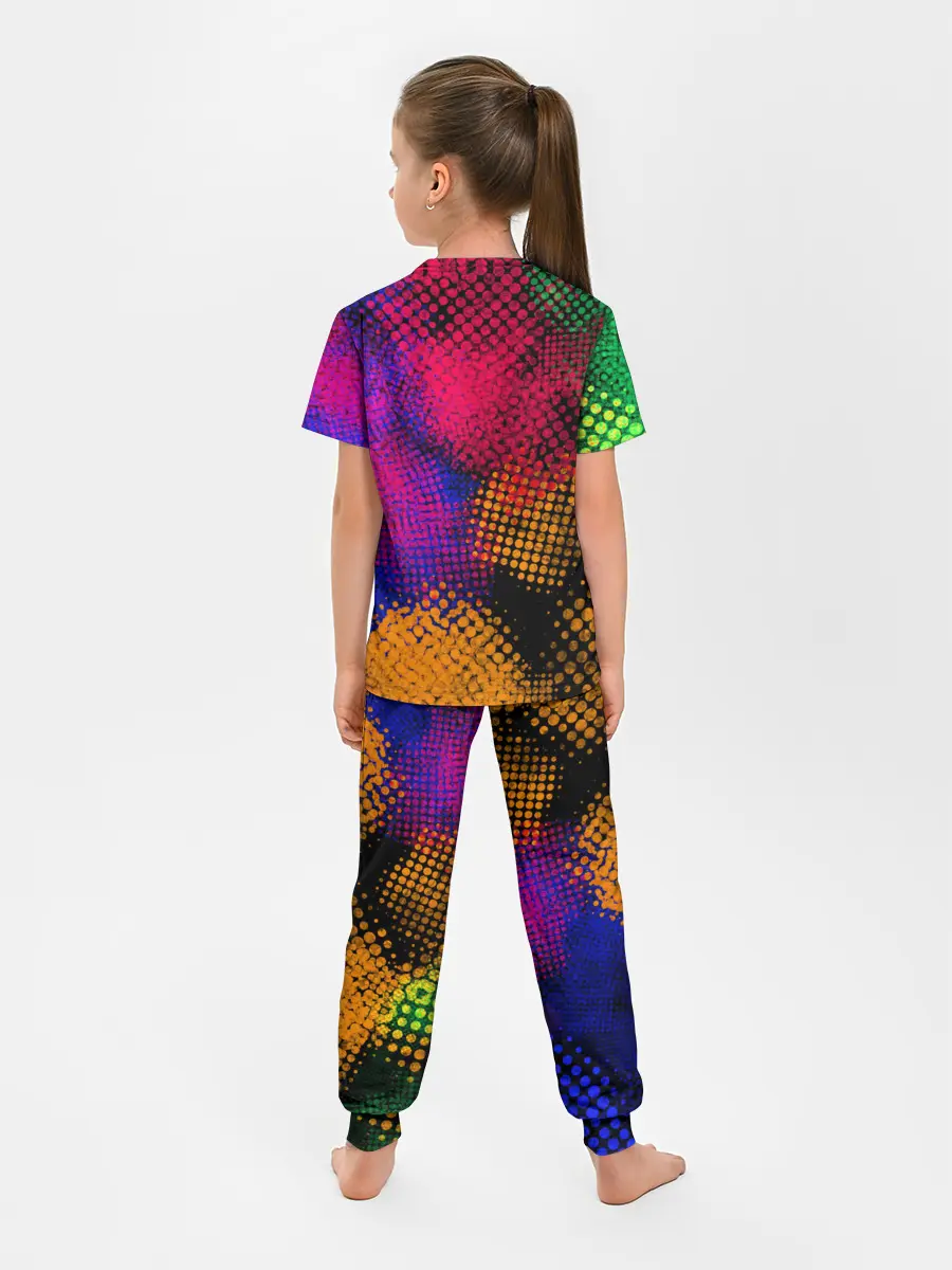 Детская пижама с брюками / Цветные Разводы