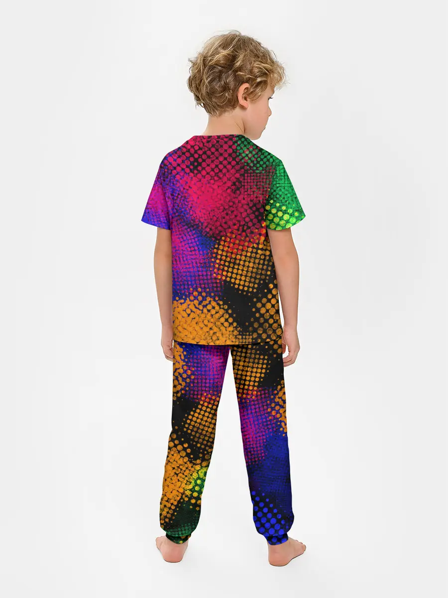 Детская пижама с брюками / Цветные Разводы