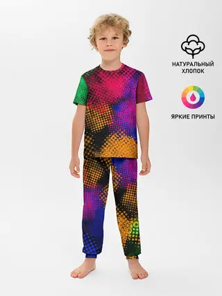 Детская пижама с брюками / Цветные Разводы