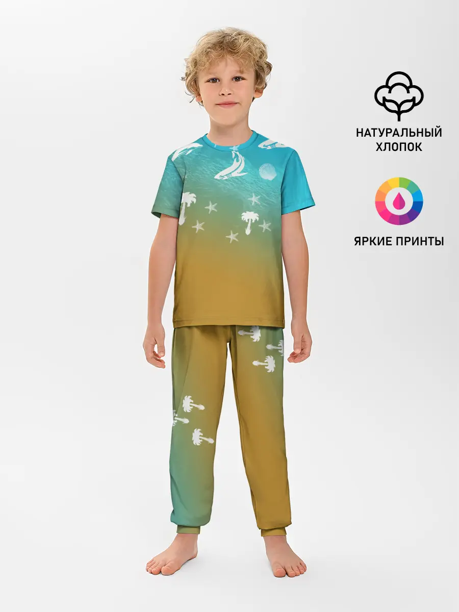 Детская пижама с брюками / Морское ассорти