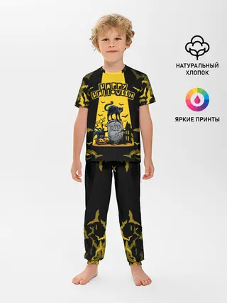 Детская пижама с брюками / КОТ НА КЛАДБИЩЕ | ХЕЛЛОУИН