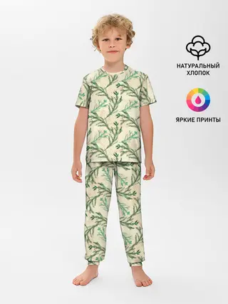Детская пижама с брюками / Ель новогодняя
