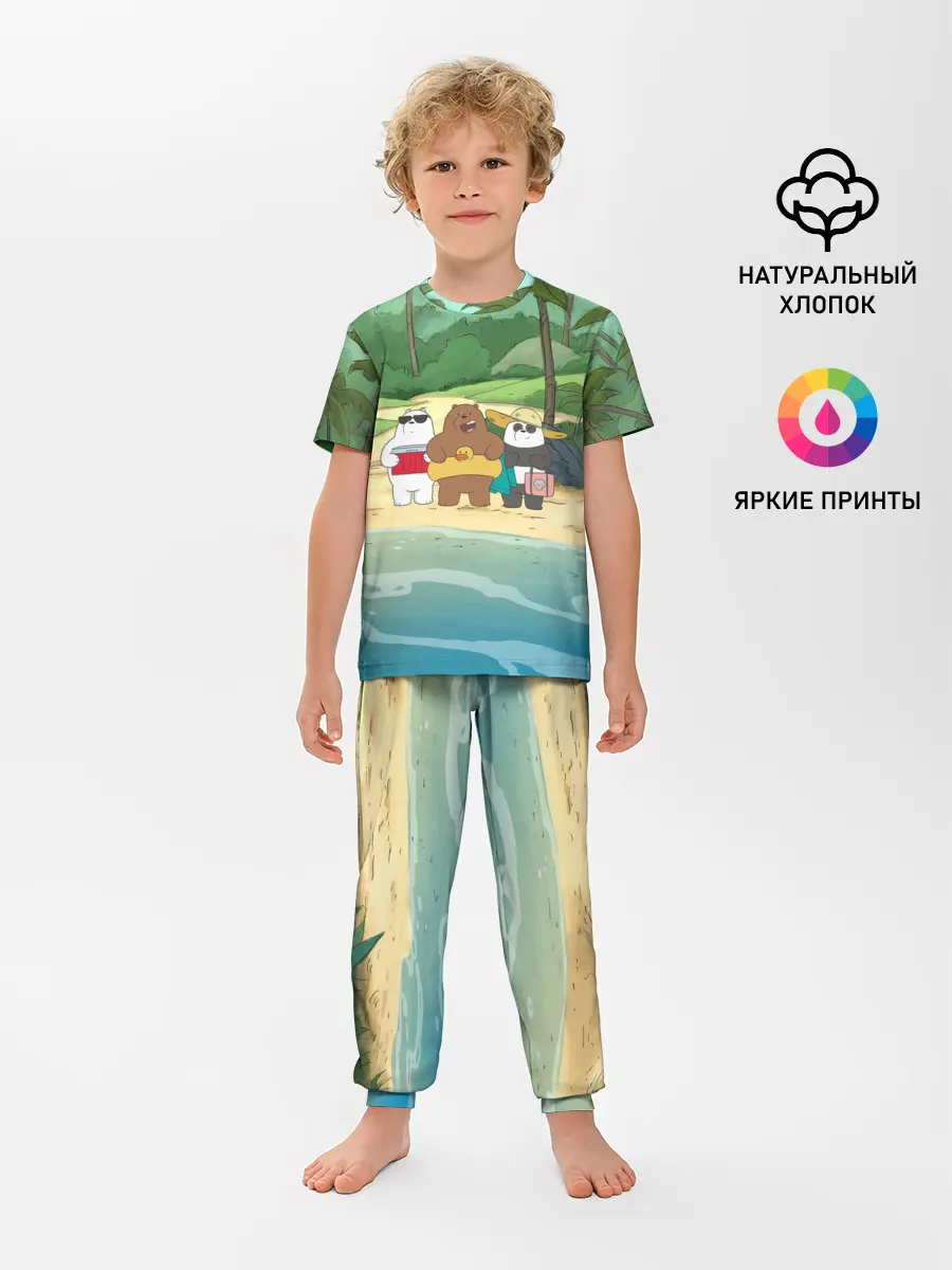 Детская пижама с брюками / Bears on the beach