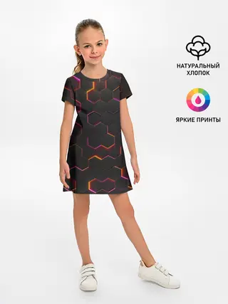 Детское платье / НЕОН СОТЫ 3D