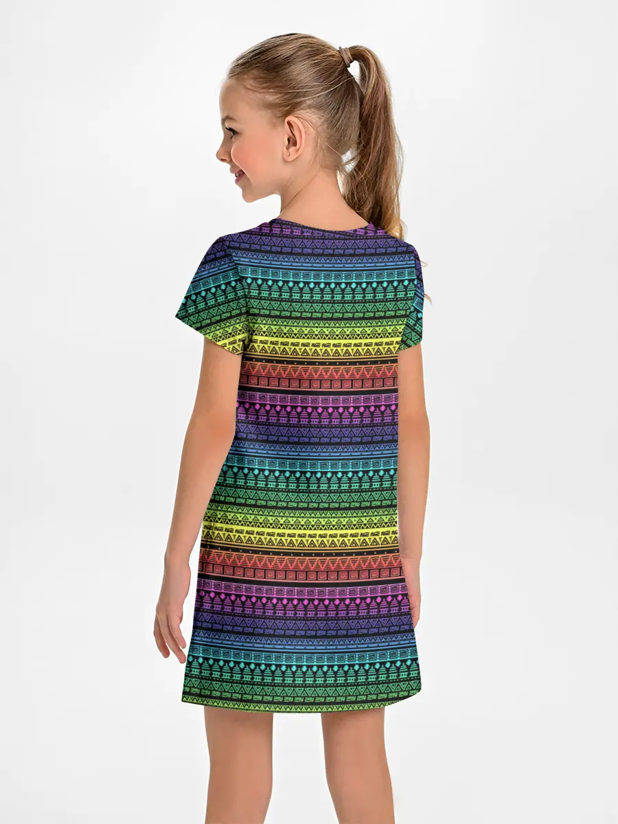 Детское платье / Этнический радужный орнамент