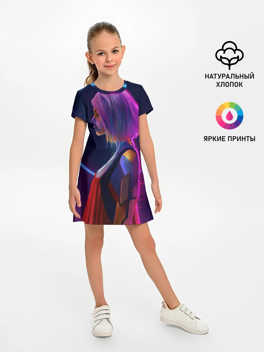 Детское платье / Девушка в неоне