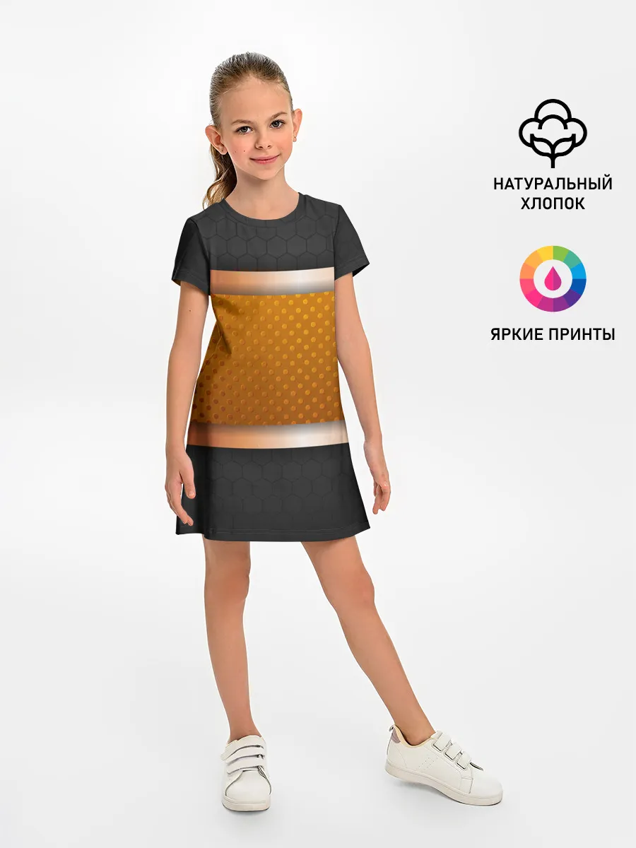 Детское платье / 3d gold / black