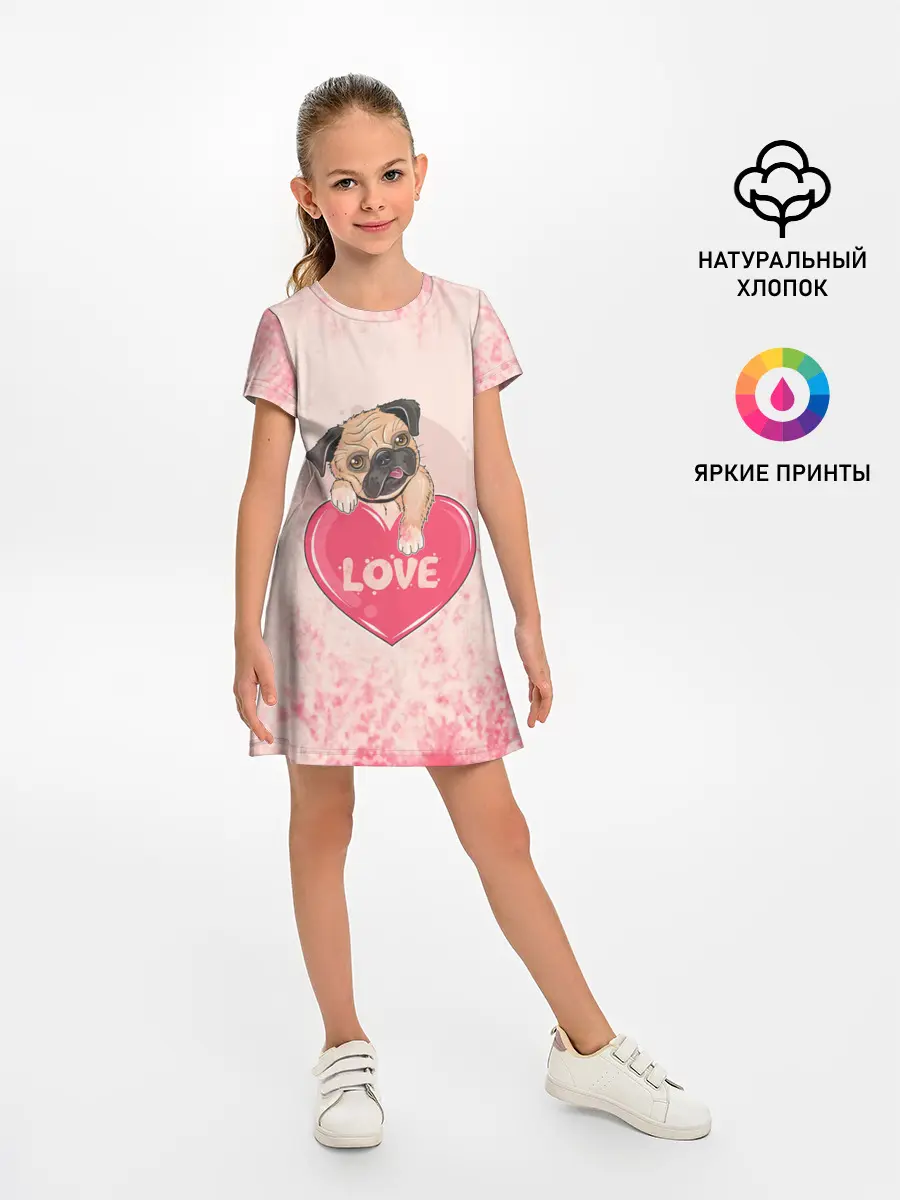 Детское платье / Love Pug | Люблю мопса