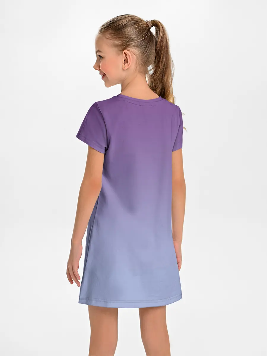 Детское платье / кот звездное небо спит