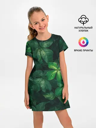 Детское платье / Тропическая листва | Тропики