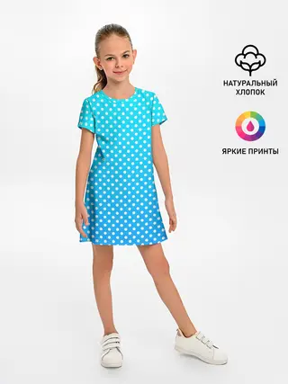 Детское платье / Белые кружки