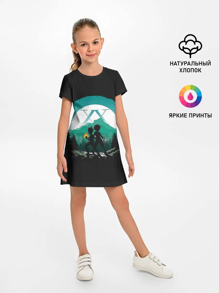 Детское платье / HH в круге бирюзовом