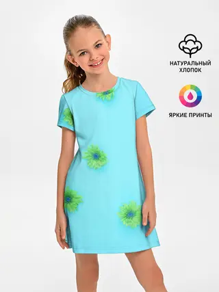 Детское платье / Зеленые Цветочки