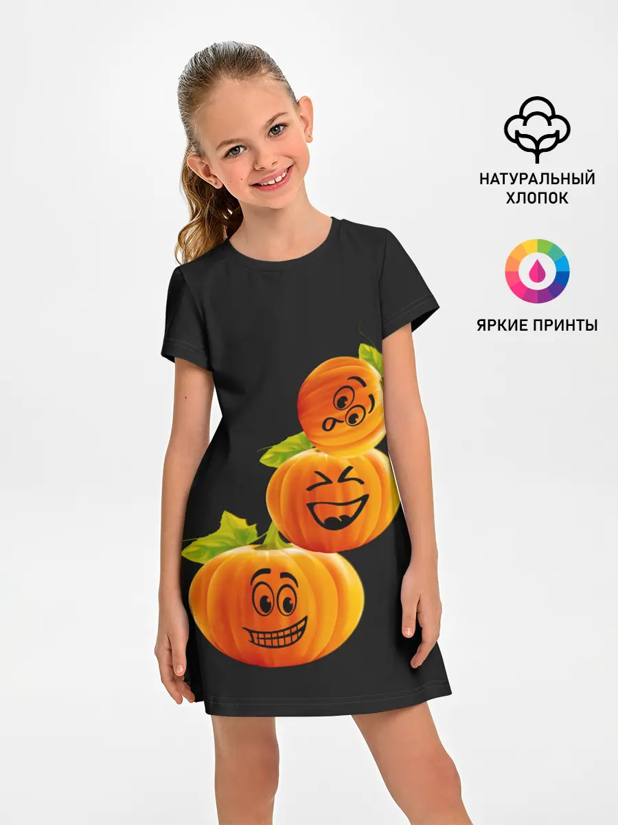 Детское платье / Хэллоуин смешные тыквы