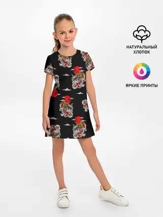 Детское платье / Японский стиль - тигры