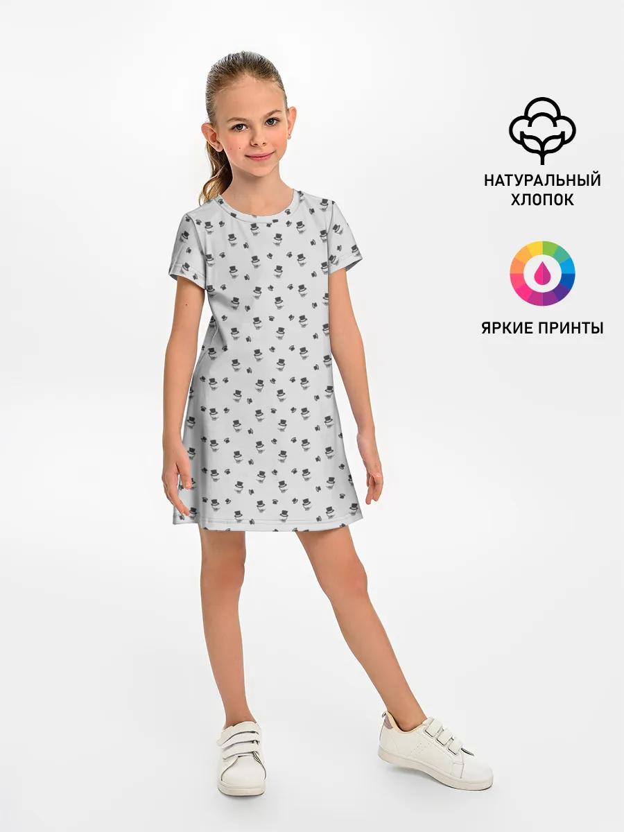 Детское платье / Сэр Троглодит - Паттерн, серый